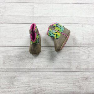 Ariat Baby Toddler Boots Brown Suede Floral Cactus Print Pink Trim 6-12 Months